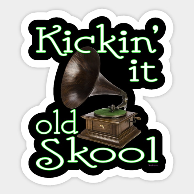 Kickin' It - Old School - Phonograph Sticker by RainingSpiders